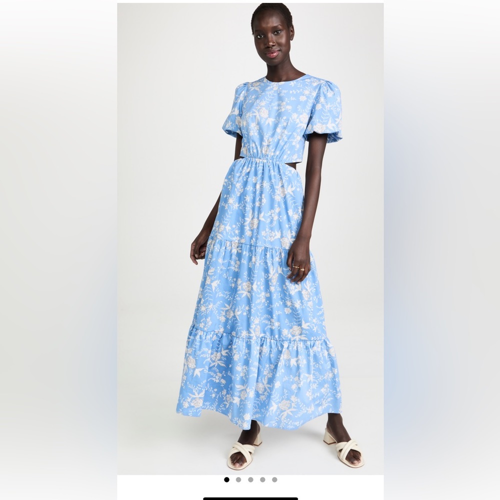 Wayf Plaza cut out maxi dress Sky Blue Toile Size Small